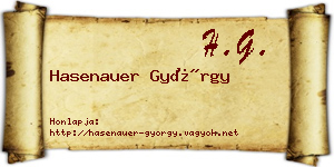 Hasenauer György névjegykártya